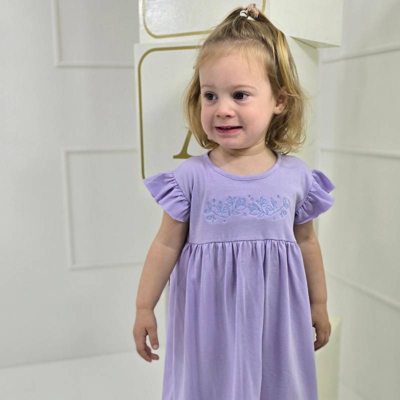 Vestido Bordado De Jersey Elena