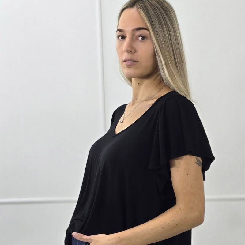 Blusa Con Volados Viscosa Mavi